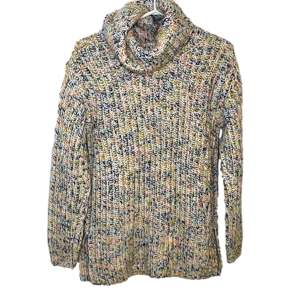 New LOU & Grey Turtleneck Sweater Chunky Knit Oversized Cream Coral Navy Yellow